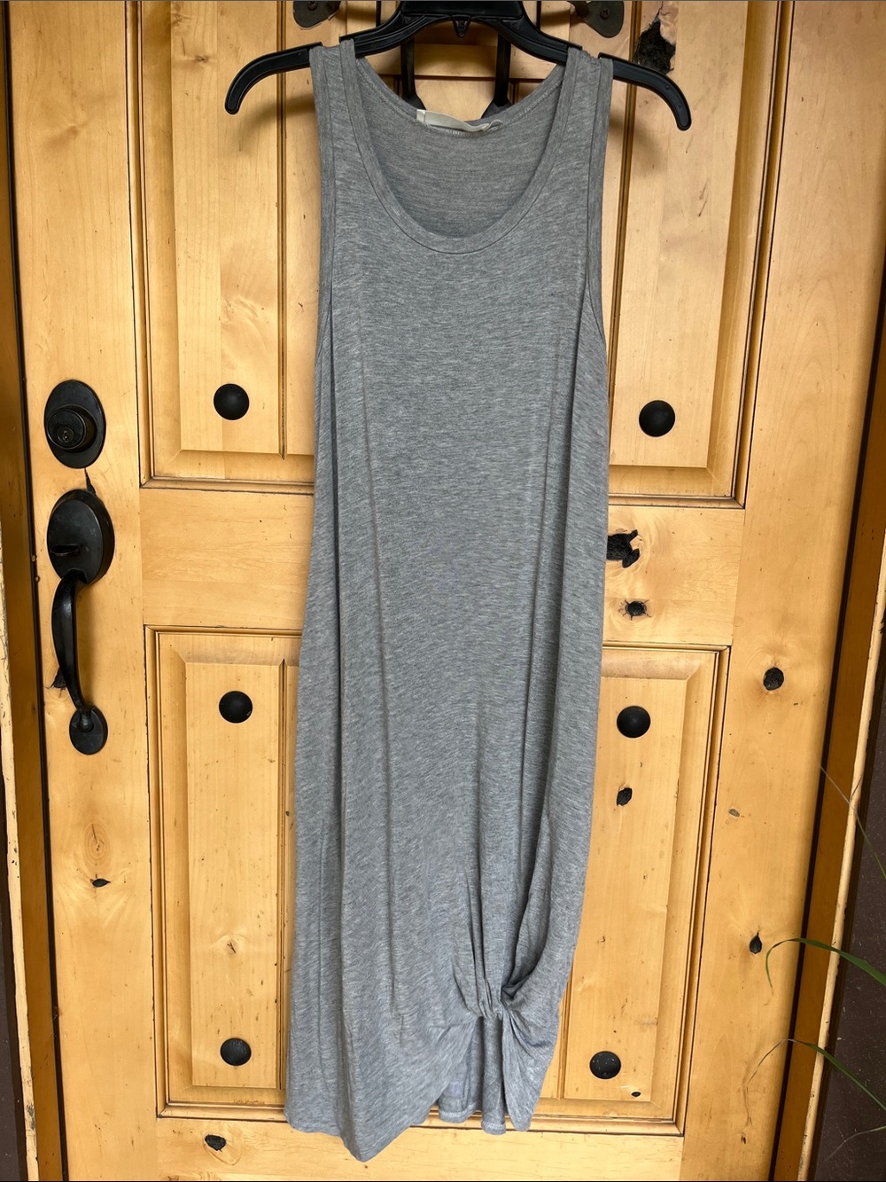 A.OK Coevolution Heather Gray Crewneck Midi Dress